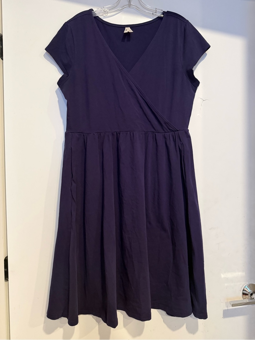 Pact Fit And Flare Crossover Dress Size XL Eclipse Purple